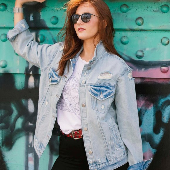 OLGYN Jackets & Blazers - OLGYN Women’s Boyfriend Light Blue Denim Jacket